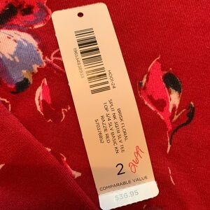 Chico's Red Floral Tee